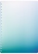 Blue and green gradient notebook with spiral binding, on a white background, in a minimalist style, for planners and journals.