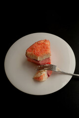 Canvas Print - Cheese Cake with fork on a plate