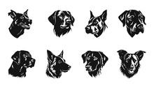 Illustration Of A Dog, Silhouettes Dog Face