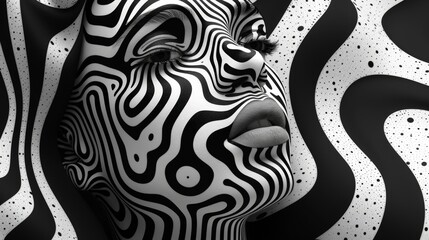 Wall Mural - Psychedelic Monochrome