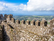 Walls of the towers of Moors Castle in Sintra, Portugal