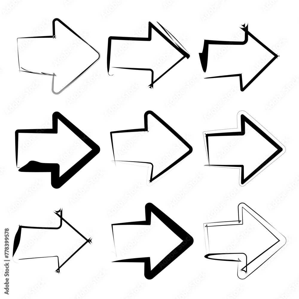 Abstract Ink Brush Strokes Collection: Vector Set