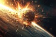 Apocalyptic Planet: Earth Exploding in Meteor Disaster - Outer Space Explosions and Shattering Planet in Half