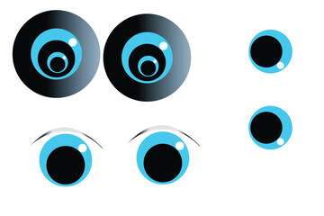 Wall Mural - Animated eyes or two flirtatious eyeballs Cartoon Funny Eyes