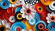 Mod Fashion Inspired Quilling Paper Art with Geometric Patterns and Bold Colors.