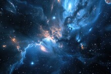 Green Blue Galaxy Nebula Star Universe Abstract.