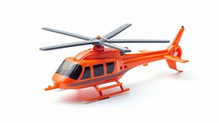 Wall Mural - helicopter toy for kids on white background, isolated and horizontally oriented.