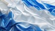 An abstract background with white, blue, and white flags flying in a 3D render