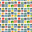 Bright seamless pattern with stripped gift boxes.  
