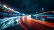 © deafebrisa - High-speed motion on racing circuit with vivid light trails