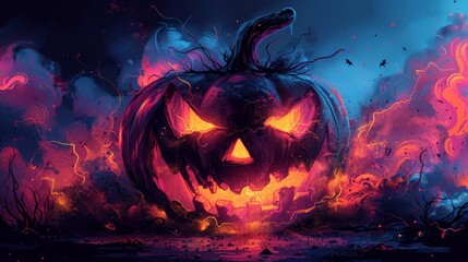 Wall Mural - Infernal Pumpkin