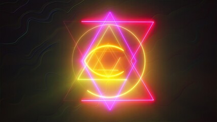 Poster - Magic neon sign. Computer generated 3d render