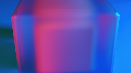 Poster - Orange and blue cube. Computer generated 3d render