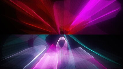 Poster - Colorful Laser Show. Computer generated 3d render
