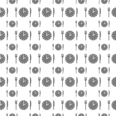 Sticker - Lunch time icon seamless pattern isolated on white background