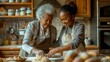 Grandmother Teaching Granddaughter Baking