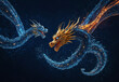 dragons with blue and orange fire competetion