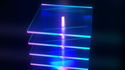 Aufkleber - Glass squares composition. Computer generated 3d render