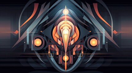 Poster - abstract geometric shapes come together in a vector format, creating a visually appealing and contemporary artwork that explores the beauty of symmetry and form Illustration