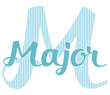 Major - light blue color - name written -word ideal for websites, baby shower, presentations, greetings, banners, cards, prints, cricut,quinceañera, silhouette, sublimation