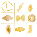 Fototapeta Tulipany - Italian pasta collection isolated on white