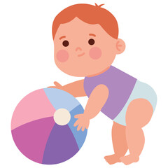 Sticker - baby shower boy with ball