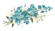 Affirmation Card with Forget-Me-Not Flowers Illustration Generative AI