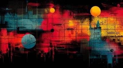 Wall Mural - Urban Abstract Symphony