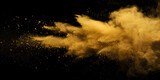 Fototapeta Do przedpokoju - Golden powder explosion cloud on black background.