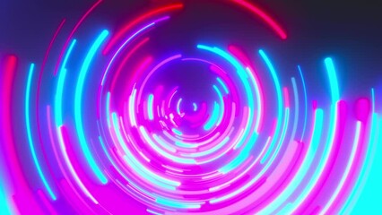 Poster - Radial neon lines. Computer generated 3d render