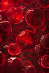 Floating human blood cells in blood vessels or veins. Microscopic red blood cell and erythrocytes. Oncology, metastasis, cancerology, and microbiology. World donor day. Healthcare and medicine concept