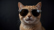 Cat Wearing Stylish Dark Sunglasses, Urban Coolness