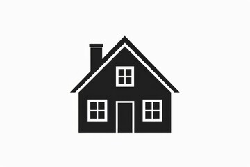 Wall Mural - Minimalist black house icon on white background, simple vector illustration