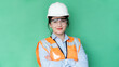engineer woman wear helmet