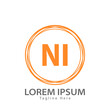 letter NI logo. NI. NI logo design vector illustration for creative company, business, industry