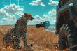 A virtual safari where holographic cheetahs race against unmanned ground vehicles on a digital savannah
