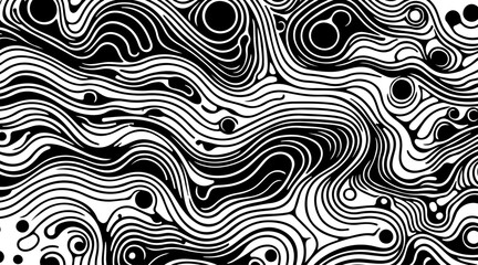 Poster - Abstract zentangle doodle background. Black and white coloring sheet template.