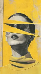 Wall Mural - Modern abstract female art portrait