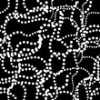 Pearl wavy thread line on black background abstract seamless pattern. Psychedelic background for interior decor, wallpaper, wall panel, textile, poster, web banner, mobile apps, image of blog. 