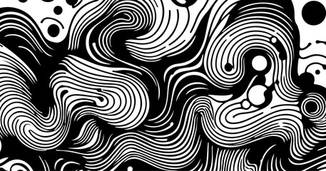 Poster - Abstract black and white  zentangle doodle background.