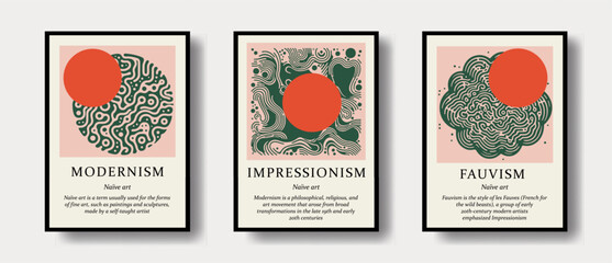 Poster - Set of poster templates with modern surrealistic designs of fluid blobs and lines.