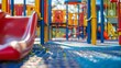 School children playground park equipment wallpaper background