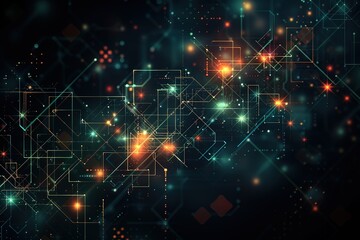 Poster - A computer generated image of a bright, colorful, and complex pattern of lines