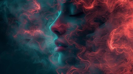 Poster - Ethereal Smoke Portrait