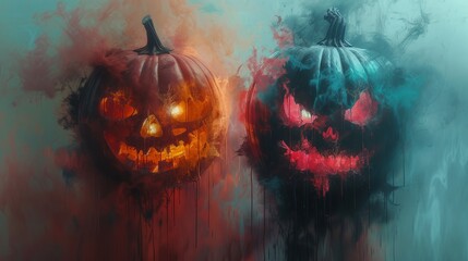 Wall Mural - Ethereal Pumpkin Phantoms