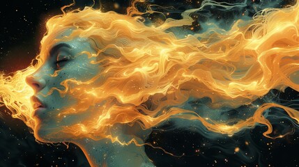 Wall Mural - Flame-Woven Dream