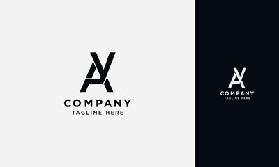 Poster - AY or YA initial logo concept monogram,logo template