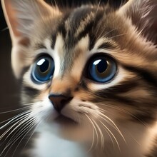 A Curious Kitten With Big Eyes, Watching A Butterfly Flutter By2
