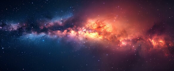 Wall Mural - galaxy and sky wallpaper and cosmic nebula. generative ai
