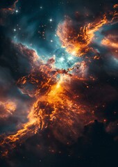 Wall Mural - galaxy and sky wallpaper and cosmic nebula. generative ai